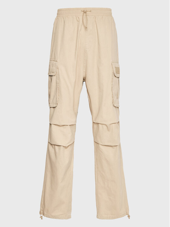Karl Kani Karl Kani Riidest püksid Rubber Signature 6002506 Beež Relaxed Fit
