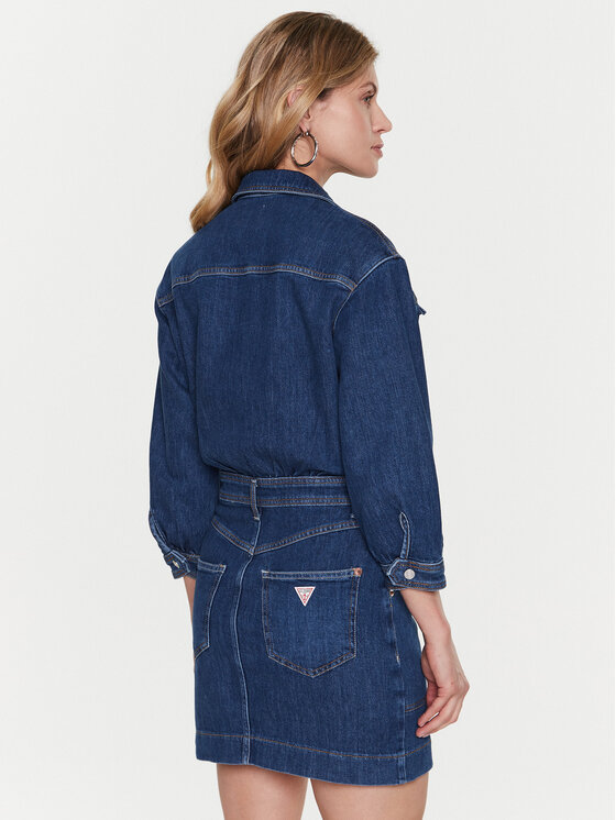 Guess Guess Jeans haljina Eliza W3RK08 D4WF1 Tamnoplava Regular Fit