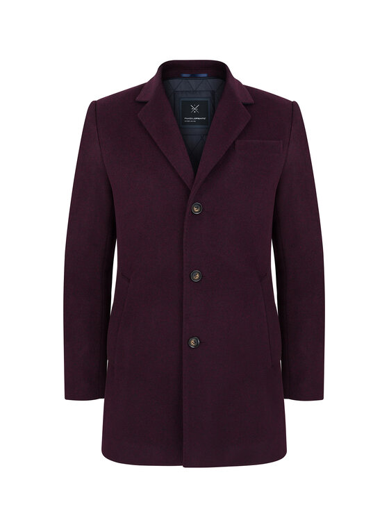 Pako Lorente Pako Lorente Płaszcz P23WF-7X-006 Bordowy Classic Fit