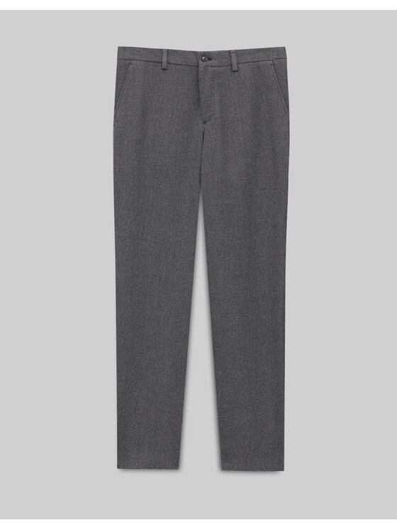 Borgio Borgio Spodnie garniturowe porcari_sz Szary Slim Fit
