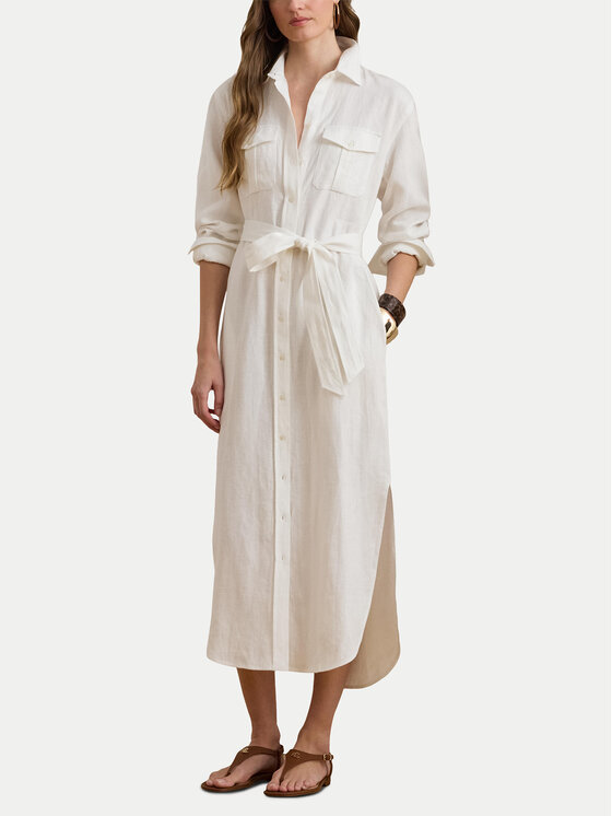 LAUREN RALPH LAUREN LAUREN RALPH LAUREN Košilové šaty 200P13685001 Écru Regular Fit