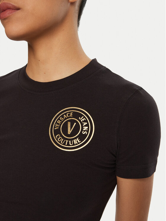 Versace Jeans Couture Versace Jeans Couture T-shirt 78HAHT00 Crna Regular Fit