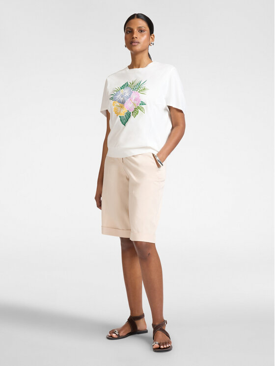 Elena Mirò Elena Mirò T-Shirt G005E100346N011 Biały Boxy Fit