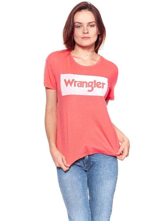 Wrangler Wrangler T-Shirt DRAPE Czerwony Regular Fit