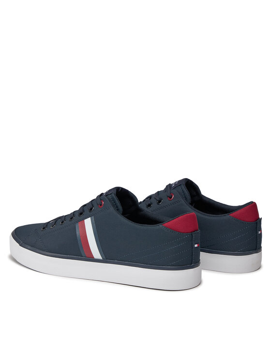Tommy Hilfiger Tommy Hilfiger Laisvalaikio batai Th Hi Vulc Low Stripes Mesh FM0FM04946 Mėlyna