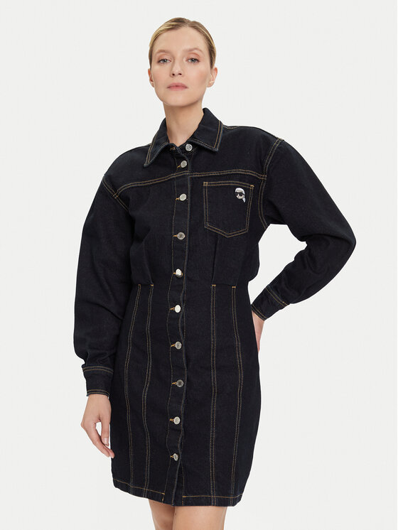 KARL LAGERFELD KARL LAGERFELD Džínové šaty A4W13019 Tmavomodrá Relaxed Fit