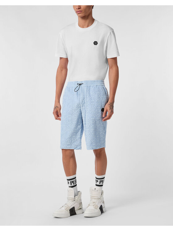 PHILIPP PLEIN PHILIPP PLEIN Szorty materiałowe 24355 Niebieski jasny Regular Fit