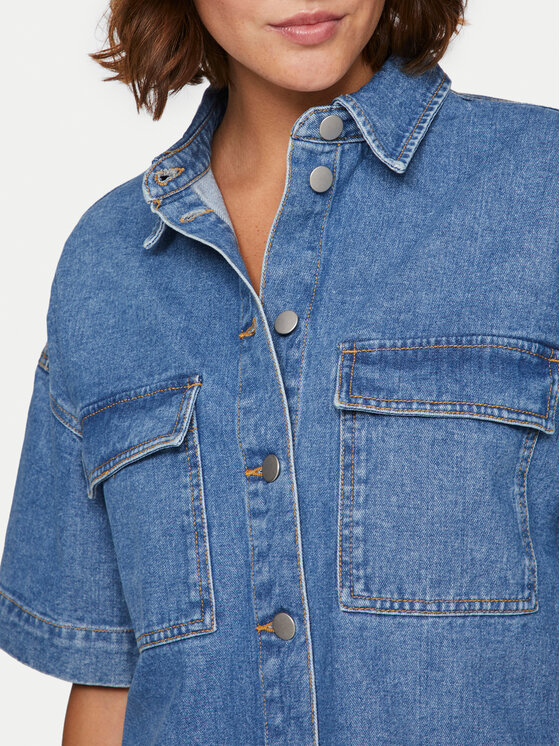 Vila Vila Sukienka jeansowa Maya 14105190 Niebieski Regular Fit