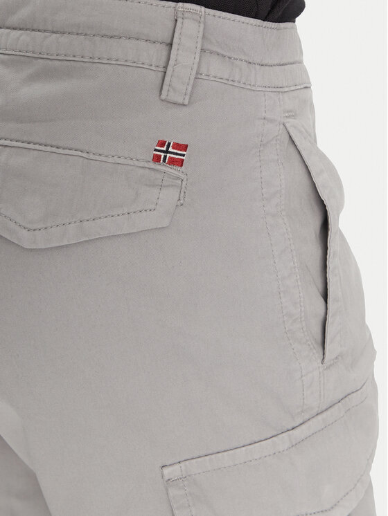 Napapijri Napapijri Шорти от плат N-Deline NP0A4HOT Сив Regular Fit
