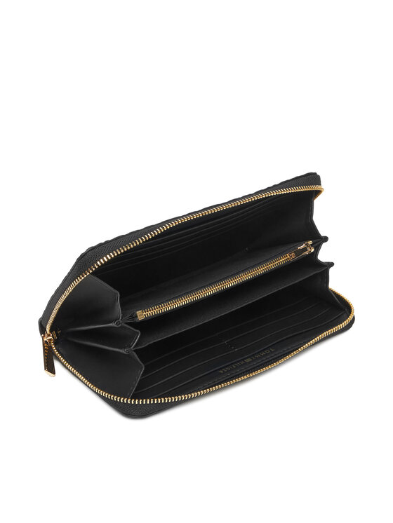 Tommy Hilfiger Tommy Hilfiger Große Damen Geldbörse Th Icon Lrg Za Mono Embo AW0AW17955 Schwarz