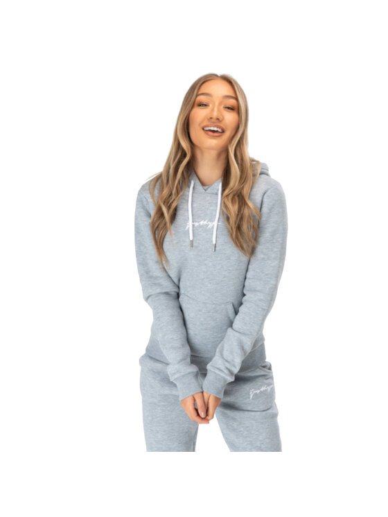 HYPE HYPE Bluza Justhype Scribble Logo Hoodie Szary Regular Fit