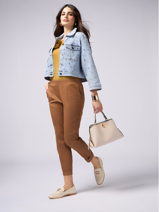 Oltre Oltre Spodnie materiałowe P788R208345N022 Brązowy Baggy Fit