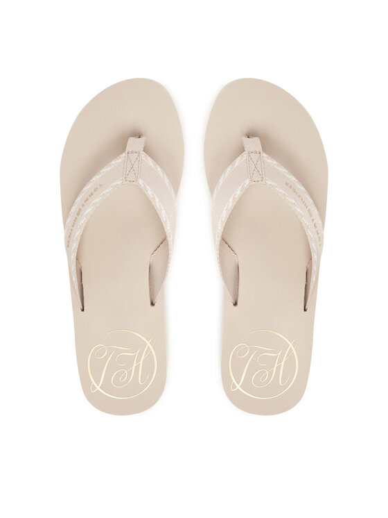 Tommy Hilfiger Tommy Hilfiger Žabky Webbing Beach Sandal FW0FW09038 Écru