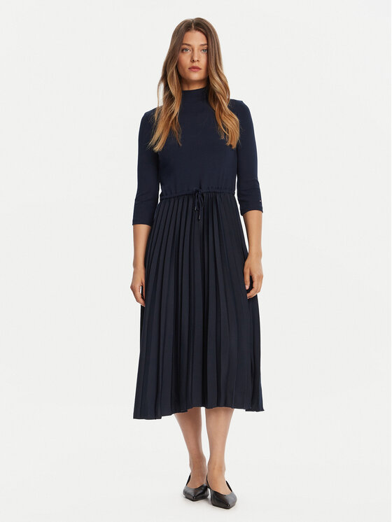 Tommy Hilfiger Tommy Hilfiger Kasdieninė suknelė WW0WW46138 Tamsiai mėlyna Slim Fit