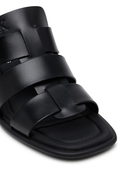 Calvin Klein Jeans Calvin Klein Jeans Şlapi Heel Square Mg Lth YW0YW01702 Negru