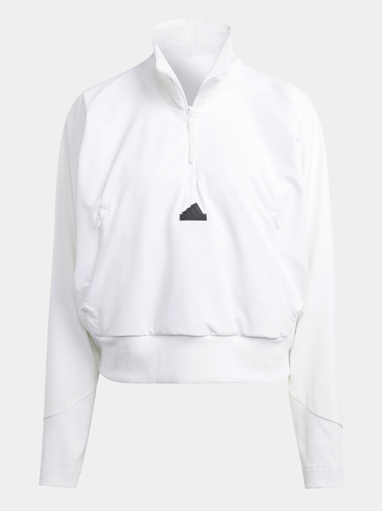 adidas adidas Суитшърт Z.N.E. IN9478 Бял Relaxed Fit