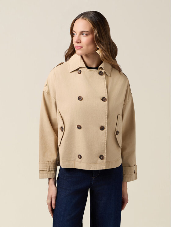 Oltre Oltre Trencz 0003J000149N002 Kremowy Over Fit