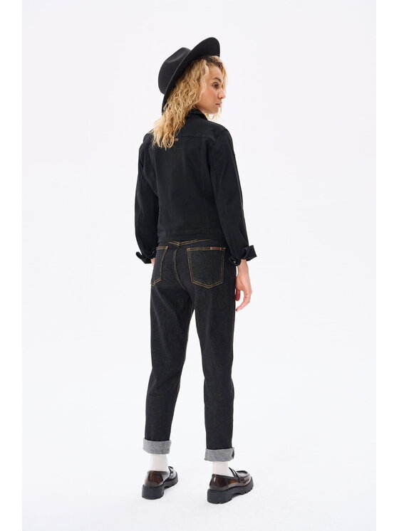 blue shadow blue shadow Kurtka jeansowa 3D 6292 Czarny Regular Fit