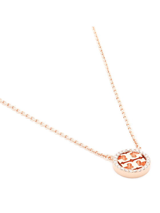 Tory Burch Tory Burch Naszyjnik Crystal Logo Delicate Necklace 53420 Złoty