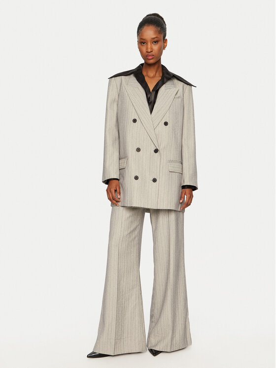 Munthe Munthe Spodnie materiałowe 244142224410 Szary Regular Fit