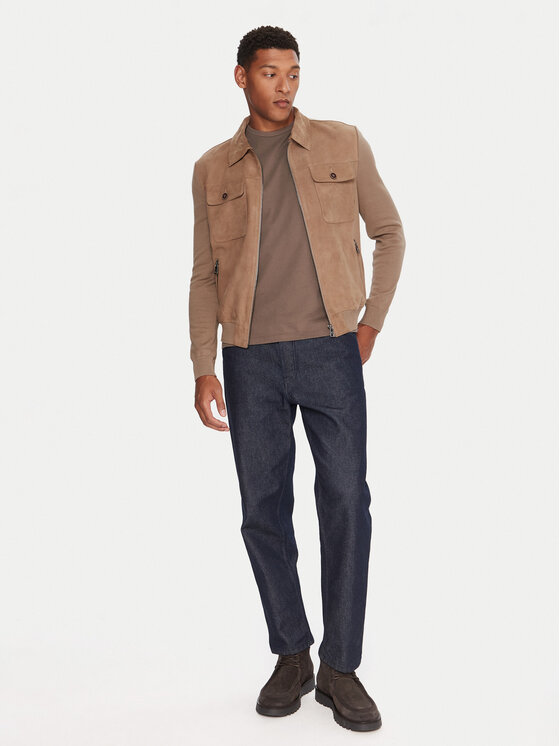 Milestone Milestone Nahkjope MSRayan 531624 60700 Beež Regular Fit