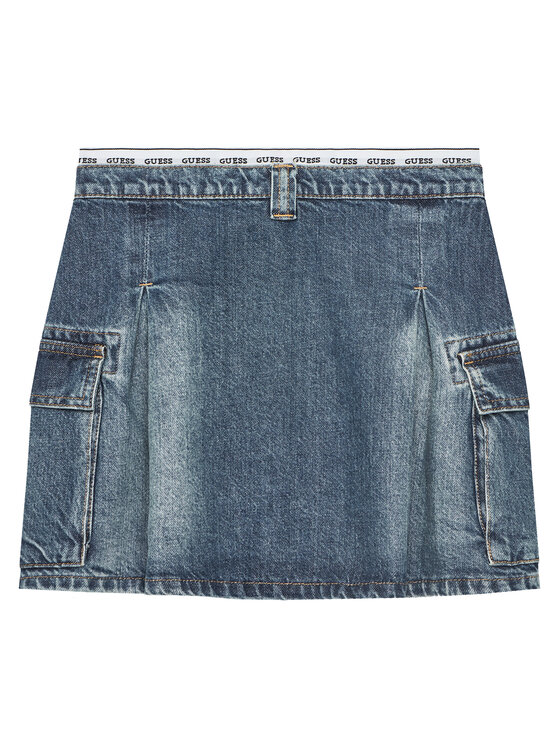Guess Guess Jeans suknja J5RD07 D45E0 Plava Regular Fit