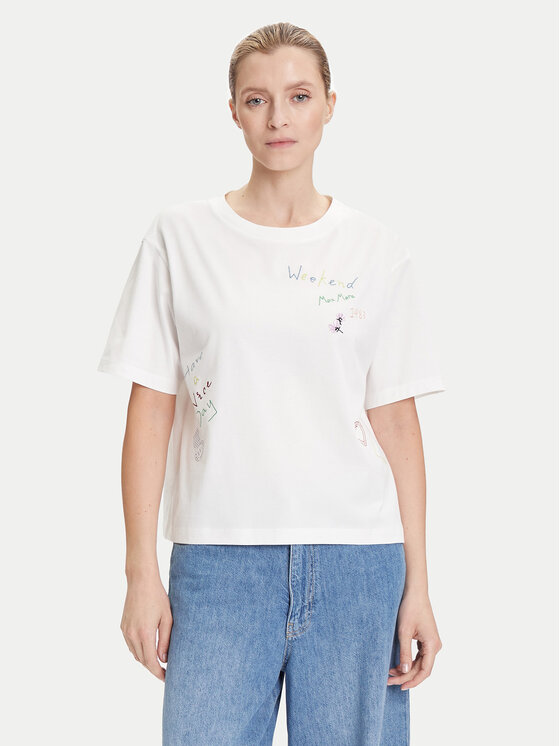 Weekend Max Mara Weekend Max Mara T-krekls Acline 2525976051 Balts Regular Fit