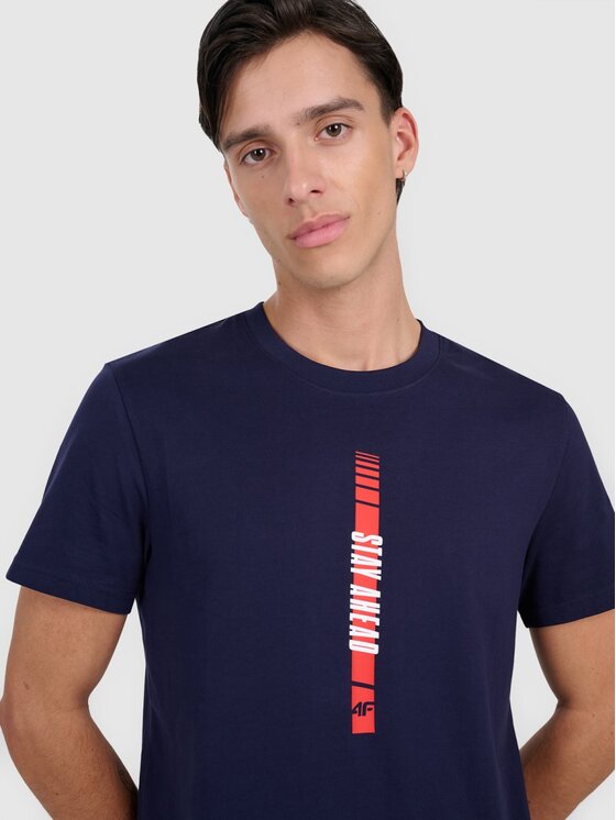 4F 4F T-Shirt 4FRAW25TTSHM3225-31S Granatowy Regular Fit