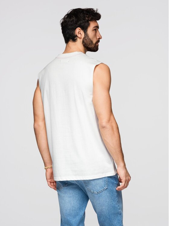 Ombre Ombre Tank top OM-TSTT-0243 Biały Loose Fit