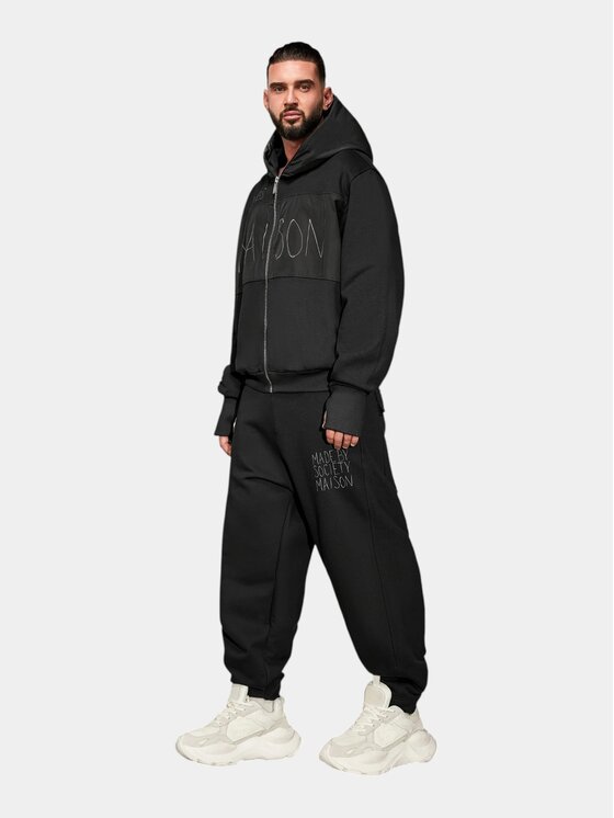 MADE BY SOCIETY MADE BY SOCIETY Kurtka anorak TENEBRIS Hoodie - H17516 Czarny Basic Fit