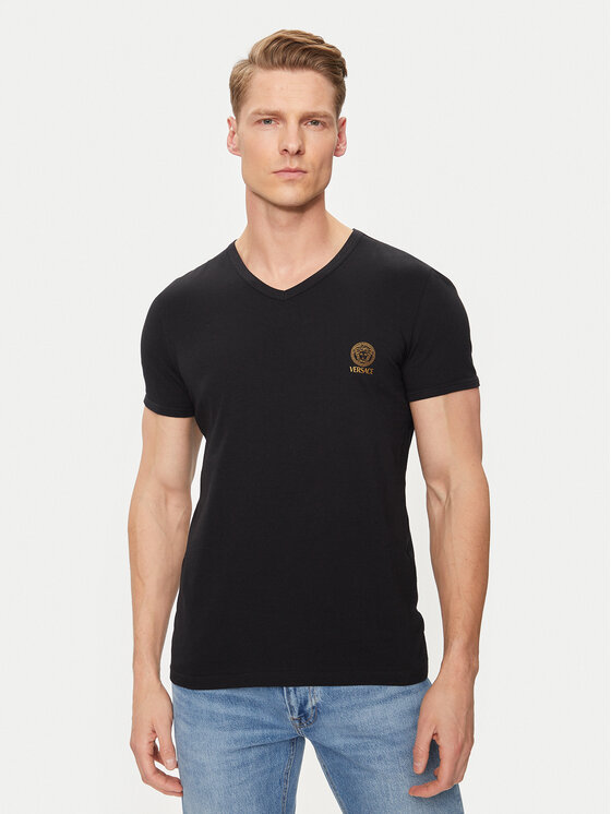 Versace Versace T-shirt AUU01004 Crna Regular Fit