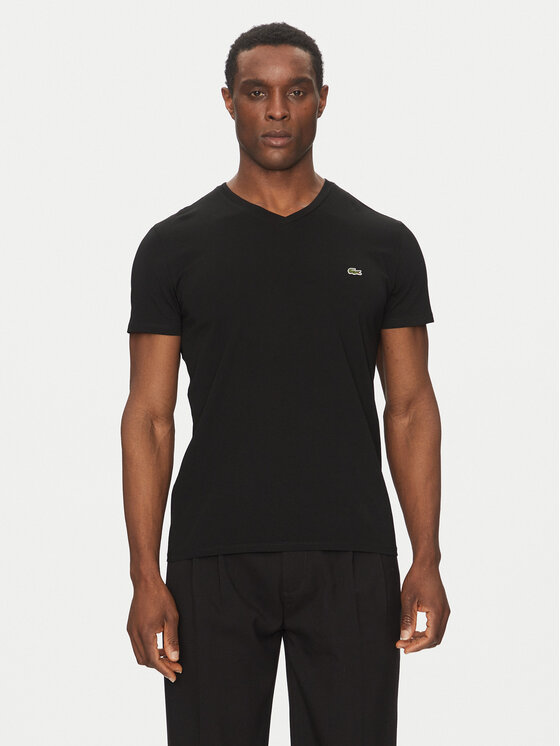 Lacoste Tricou TH6710 Negru Regular Fit