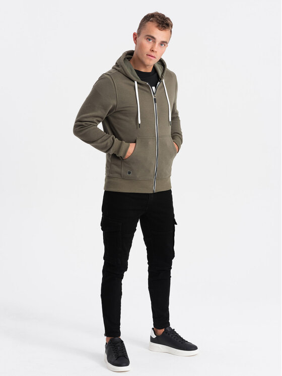 Ombre Ombre Mikina OM-SSBZ-0118 Zelená Regular Fit