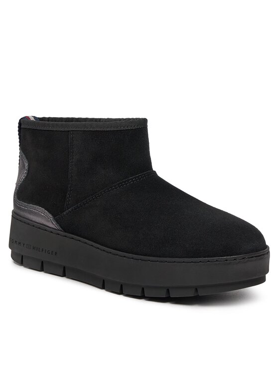 Tommy Hilfiger Tommy Hilfiger Μπότες Χιονιού Metallic Suede Snowboot FW0FW07850 Μαύρο