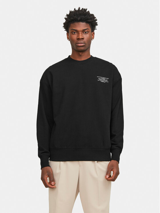 Férfi Pulóver Jack&Jones, Méret: S, Fekete, Riley 12250647