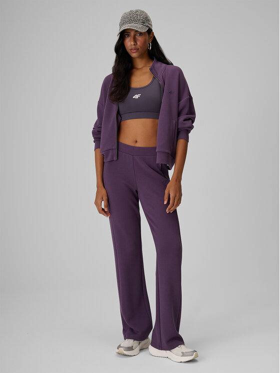 4F 4F Bluza ESSENTIAL Fioletowy Loose Fit