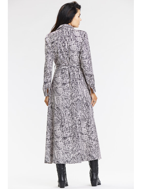 Awama Awama Sukienka koszulowa A665 Czarny Basic Fit