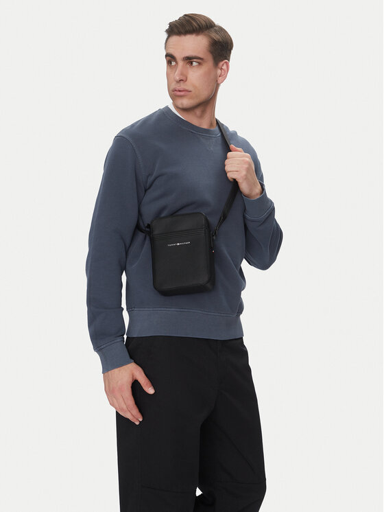 Tommy Hilfiger Tommy Hilfiger Τσαντάκι Th Business Leath Mini Reporter AM0AM13215 Μαύρο