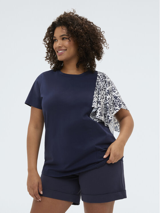 Fiorella Rubino Fiorella Rubino T-shirt G03UL008895N034 Blu Regular Fit