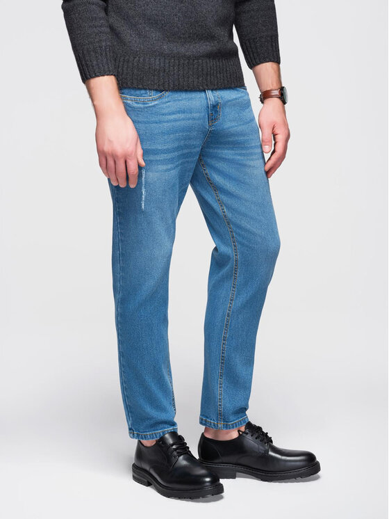 Ombre Ombre Jeansy OM-PADP-0241 Niebieski Regular Fit