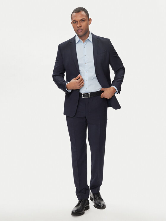 Calvin Klein Calvin Klein Košile Geometric Print K10K112609 Modrá Slim Fit