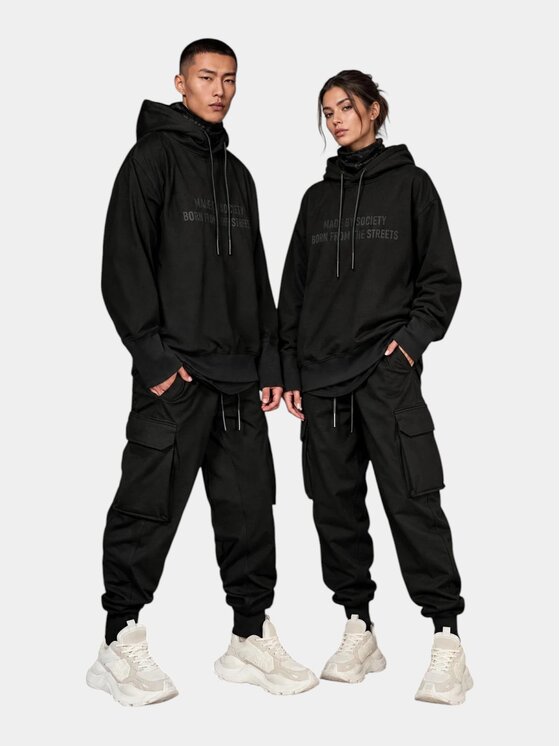 MADE BY SOCIETY MADE BY SOCIETY Kurtka anorak H17998FL1999991-HANORAC Czarny Basic Fit