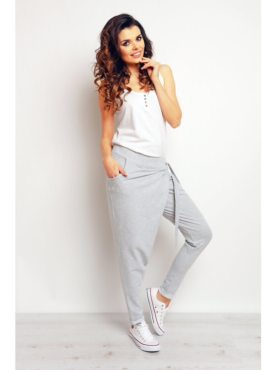Infinite You Infinite You Dámské kalhoty M092 Šedá Basic Fit