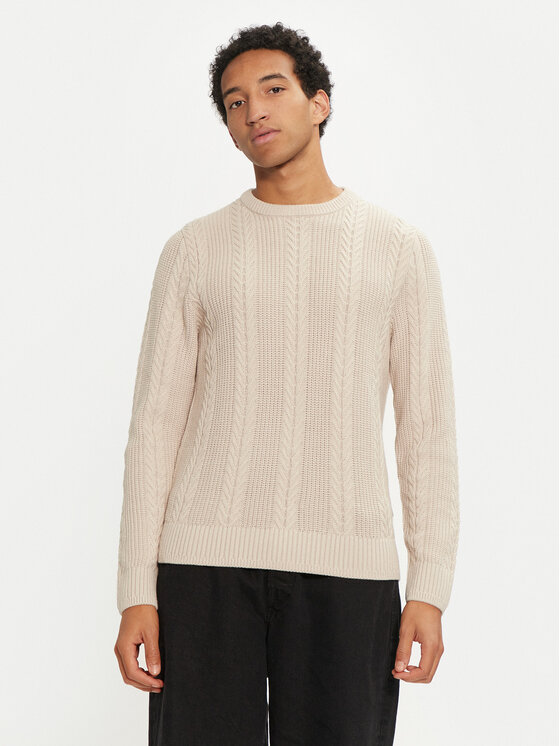 Férfi Sweater Jack&Jones, Méret: M, Bézs, 12261436