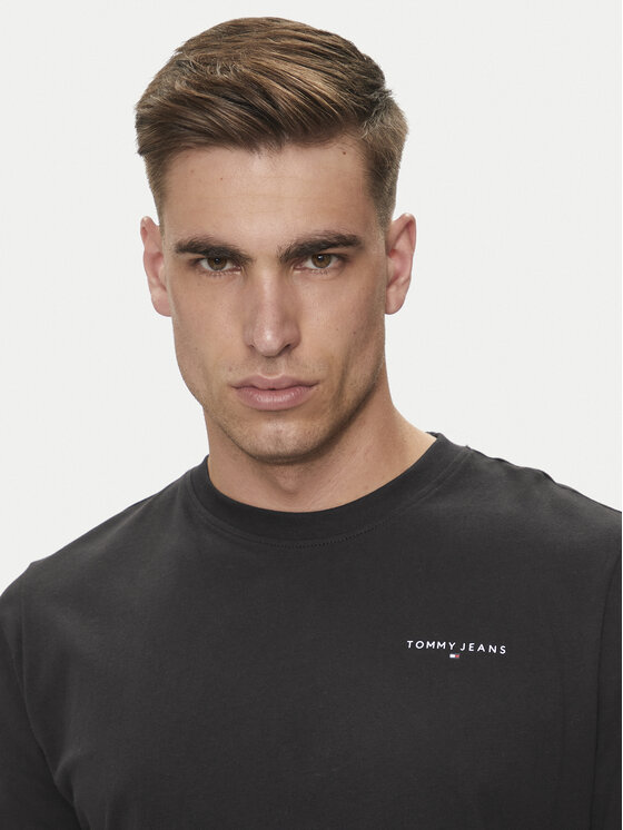 Tommy Jeans Tommy Jeans T-shirt Linear Chest DM0DM18555 Nero Slim Fit