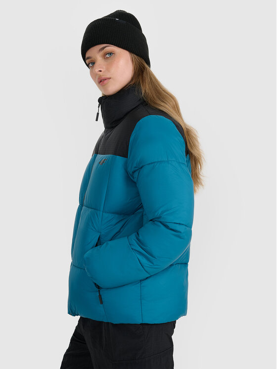 4F 4F Kurtka puchowa MULTI ACTIVE Turkusowy Regular Fit