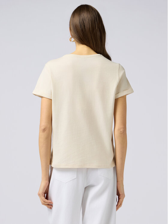 Oltre Oltre T-shirt G421J004224N021 Écru Regular Fit