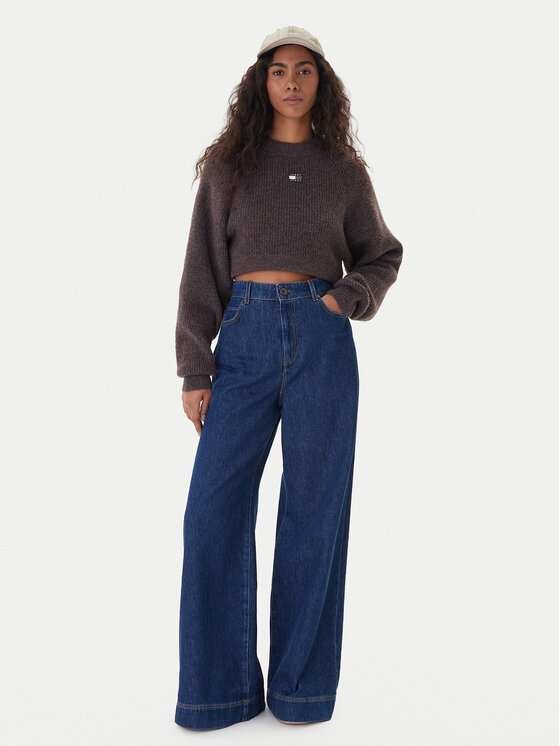 Tommy Jeans Tommy Jeans Svetr Badge DW0DW22024 Hnědá Regular Fit