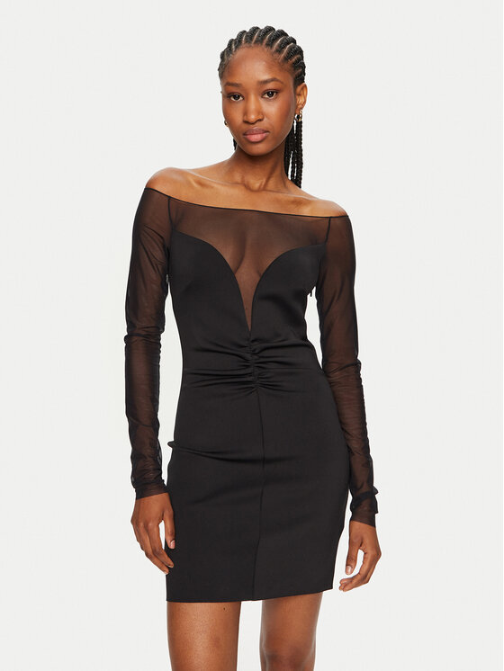 PINKO Koktejlové šaty Angres 103889 A208 Čierna Regular Fit
