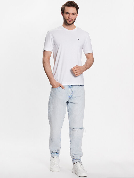 Calvin Klein Calvin Klein T-krekls Smooth K10K110589 Balts Regular Fit